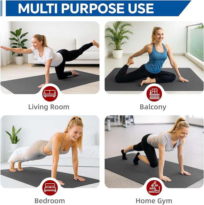 Stepwaver Extra Large Yoga Mat 6'x4', Ultra Durable, Wide Workout Mat, Wide - Image 7