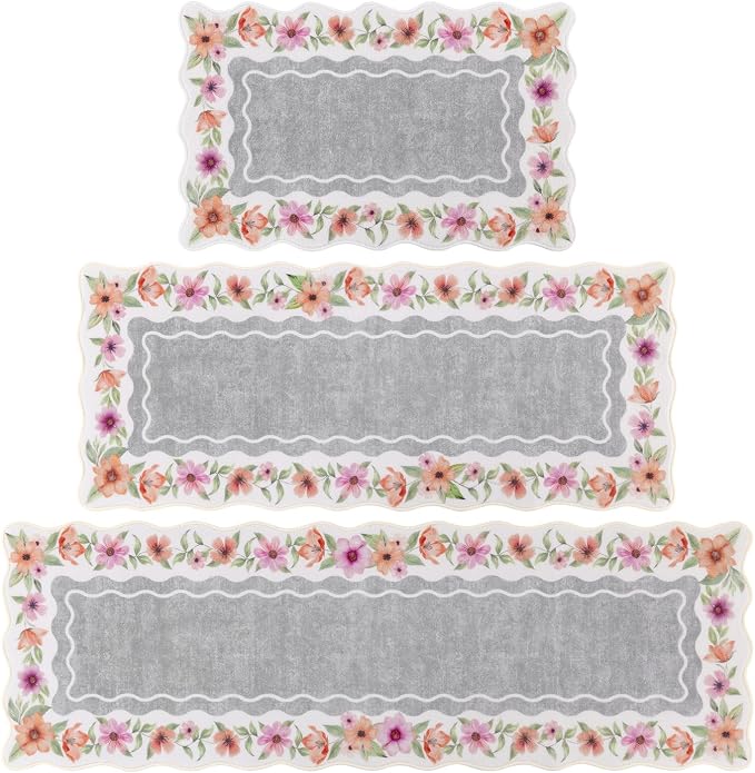 Vaukki Boho Kitchen Rug Sets 3 Pieces, Washable Kitchen Mats - Image 8