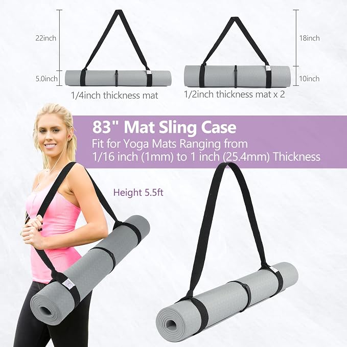 Yoga Mat Carrier Strap, Adjustable Thick Straps Sling - Image 6