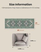 AMADA HOMEFURNISHING 2x6 Washable Runner Rug, Low-Profile Kitchen Rugs - Image 2