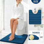 OLANLY Memory Foam Toilet Rugs U Shaped 24x20, Super Soft Absorbent Contour - Image 4