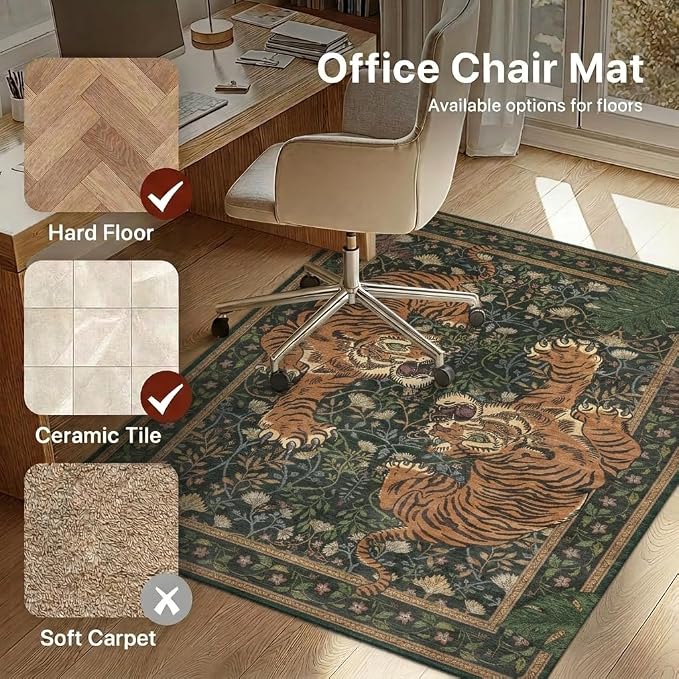 36"x48" Office Chair Mat for Hardwood Tile Floor, Under Desk Carpet Protector - Image 3