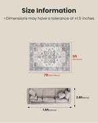 AMADA HOMEFURNISHING 5x7 Area Rugs, Washable Living Room Rug Low-Profile - Image 2