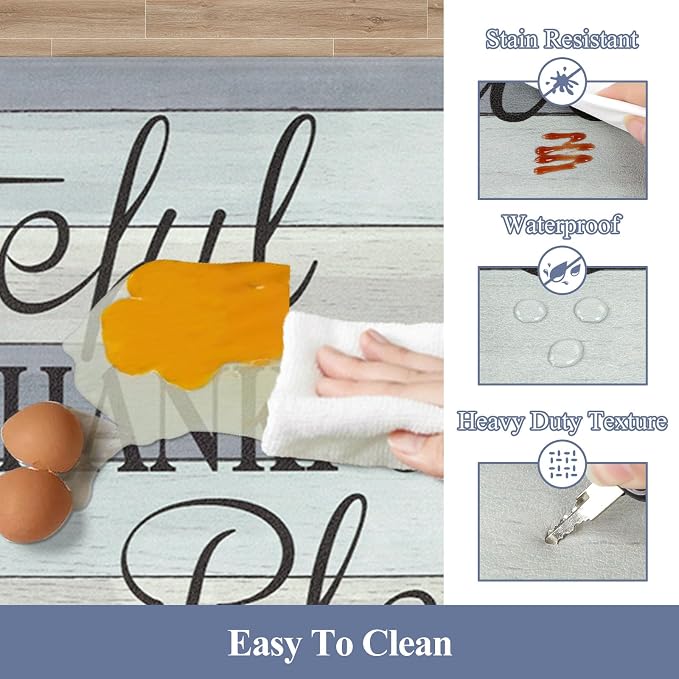 HEBE Anti Fatigue Kitchen Mat Set of 2 Non Slip Cushioned Kitchen Mats - Image 4