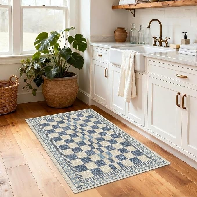 GarveeHome 2x3 Small Rug for Kitchen Modern Checkered Area Rug for Bathroom - Image 9