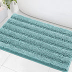 H.VERSAILTEX Bath Mats for Bathroom Non Slip Extra Thick Chenille Striped Bath by HVERSAILTEX