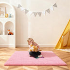 Pink Rug for Bedroom, 3x5 Fluffy Area Rugs for Living Room, Small Fuzzy Shag - Image 6