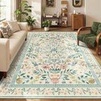 Rugxara Floral Rug for Living Room Bedroom, 5x7 Washable Rug, Large Non Slip - Image 4