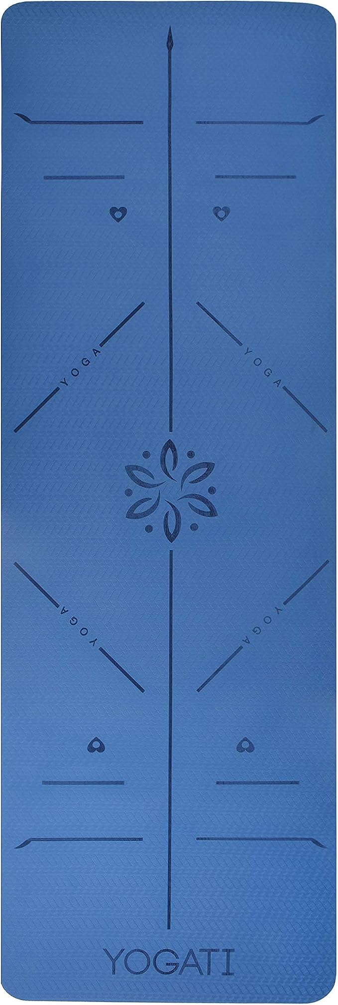 YOGATI® Yoga Mat with Strap with Alignment Lines. Home Workout Mat - Image 3
