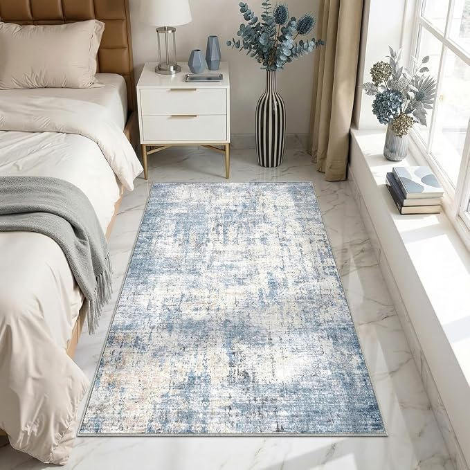 3x5 Area Rugs Washable Living Room Rug-No Slip Soft Carpets Modern Abstract - Image 3