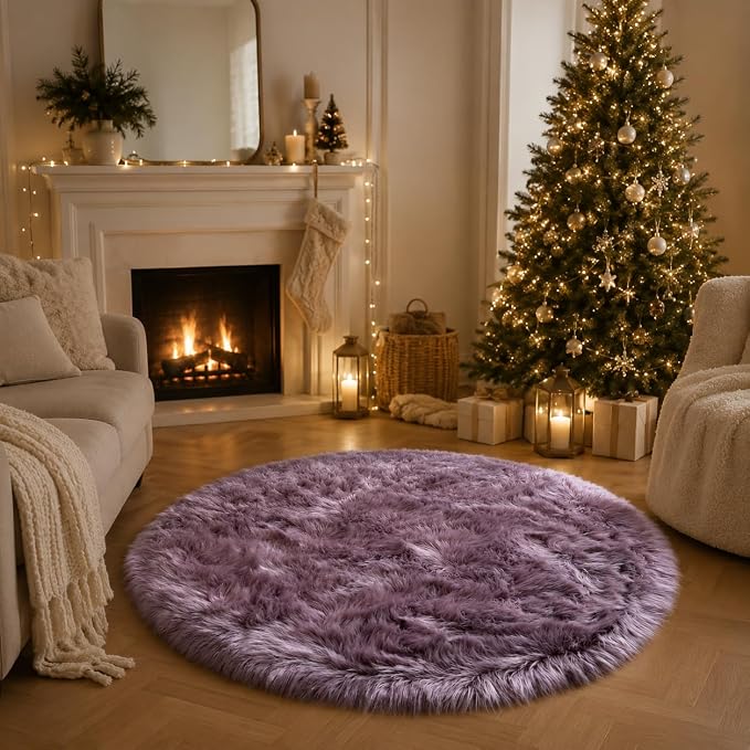 EasyJoy Faux Sheepskin Rug, Fluffy Faux Fur Rug, Ultra Soft Shag Area Rug - Image 3