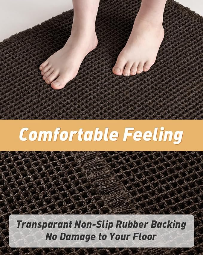 AMOAMI Upgraded Waffle Bath Mat, Super Absorbent Non Slip Bath Mats - Image 4
