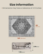 AMADA HOMEFURNISHING 8x10 Area Rugs, Low-Profile Large Washable Area Rug - Image 2