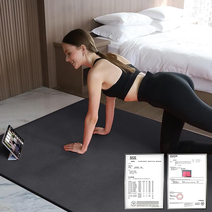 Hatha Yoga Large TPE Yoga Mat 6'x4'x1/2" Extra Thick Non-Slip Exercise Mat - Image 3