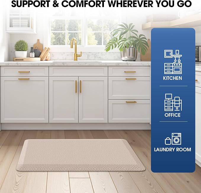Mattitude Kitchen Mat Cushioned Anti-Fatigue Floor Mat Water Resistant Non-Slip - Image 7