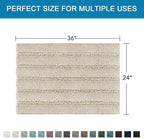 H.VERSAILTEX Bath Mats for Bathroom Non Slip Thick Chenille Striped Bath Rug - Image 2