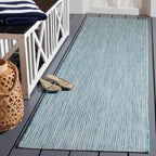 SAFAVIEH Courtyard Collection 2'3" x 10' Aqua/Grey CY8521 Indoor/ Outdoor by Unknown