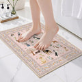 Pink Floral Dog Rug for Entryway, 2x3 Washable Kitchen Mat Ultra-Thin Soft by WelcometoBabovid