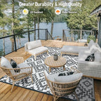 HUGEAR Outdoor Plastic Straw Rug, Waterproof Outdoor Rugs - Image 5