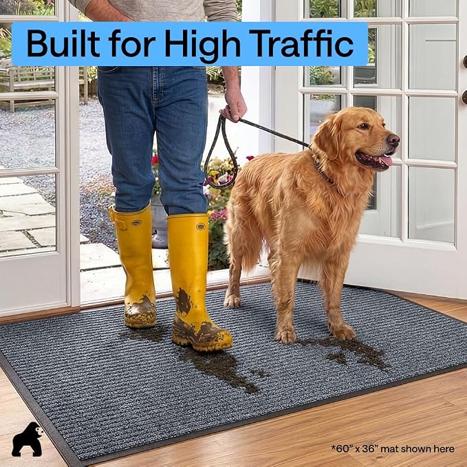 GORILLA GRIP Waterproof Traffic Guard Door Mat, 2 Pack Heavy Duty Entryway Mats - Image 7
