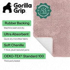 GORILLA GRIP Bath Rug Mat 60x24, Soft Absorbent Chenille, Quick Dry Microfiber - Image 2