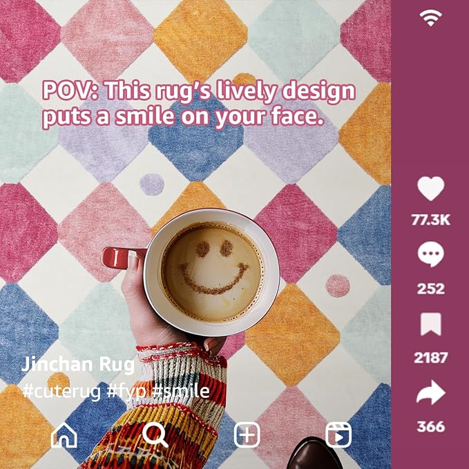 jinchan Macy 6x9 Kids Area Rug for Classroom Modern Colorful Nursery Rug - Image 2