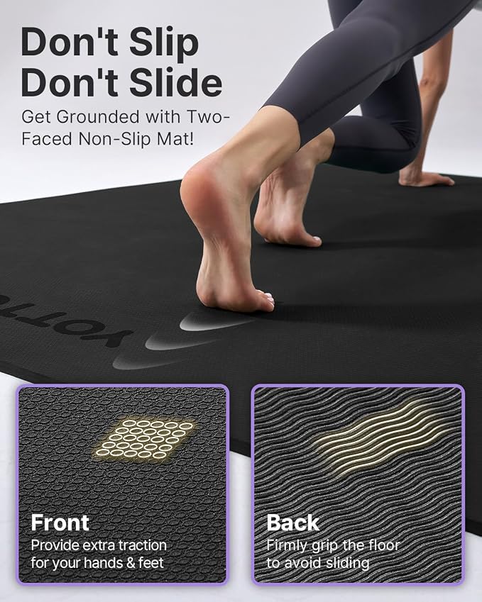 YOTTOY Large Yoga Mat, Extra Wide TPE Exercise Mat, Non-Slip Workout Mat - Image 5