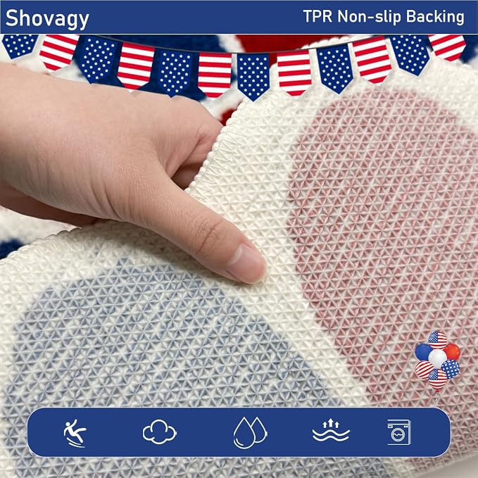 Trippy Happy Face Rug 4th of July Bathroom Rugs Patriotic Independence Day - Image 8