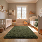 Andecor Shag Area Rug for Living Room, 3x5 Feet Olive Green Soft Fluffy Indoor - Image 4