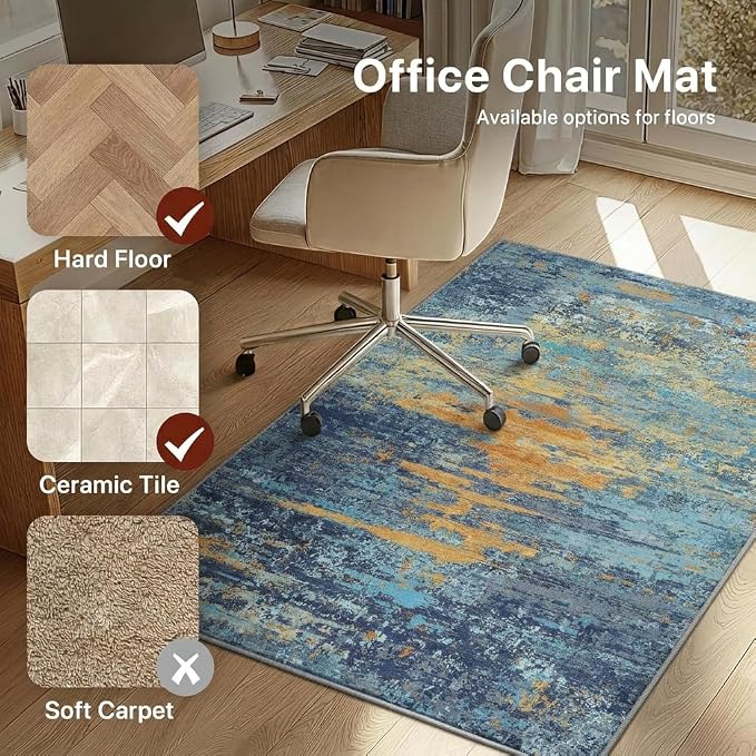 36"x60" Office Chair Mat for Hardwood Tile Floor, Under Desk Carpet Protector - Image 4