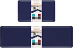 HappyTrends Kitchen Mat, 17.3"x28"+17.3"x60" Navy, Cushioned Comfort by HappyTrends
