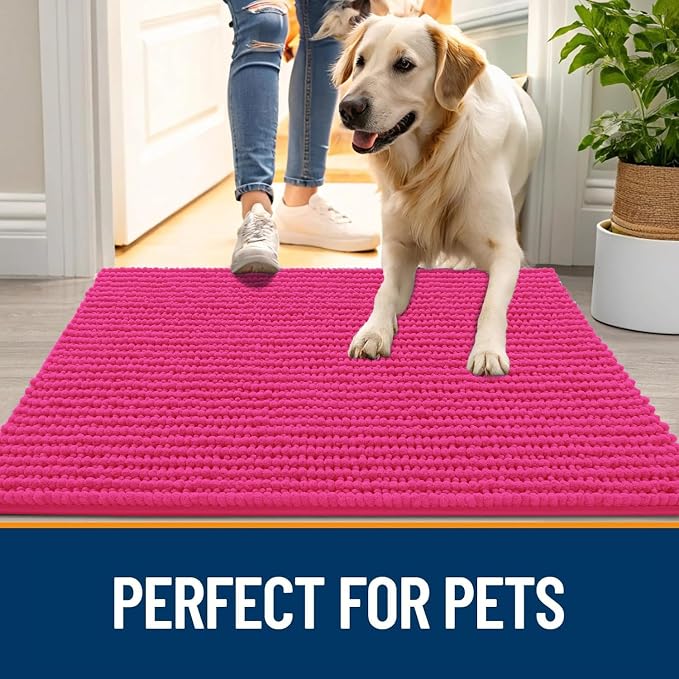 OLANLY Dog Door Mat for Muddy Paws 36x24, Ultra Absorbent Chenille Mud Doormat - Image 6