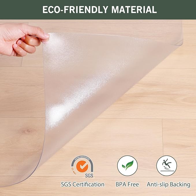 Plastic Floor Mat for Home, Non-Slip Area Rug for Dining Room, Vinyl Floor - Image 2