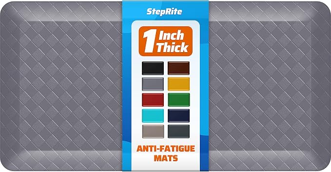 StepRite 1” Thick Kitchen Mats for Floor, Anti Fatigue Kitchen Rugs, Heavy Duty by Bringcushiontoyourlife