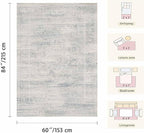 Latte&Fog 5x7 Washable Area Rugs - Image 2