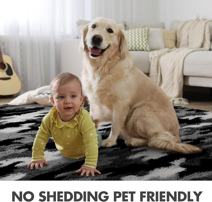 8x10 Ft Extra Large Shag Rugs for Living Room, Tie Dyed Ultra Soft Fluffy Furry - Image 6