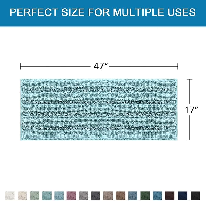H.VERSAILTEX Bath Rugs for Bathroom Non Slip Bath Mats Extra Thick Chenille - Image 2