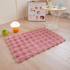 Dusty Rose Rabbit Plush Rug 2'x3', Fluffy Faux Fur Shaggy Area Rug - Image 4
