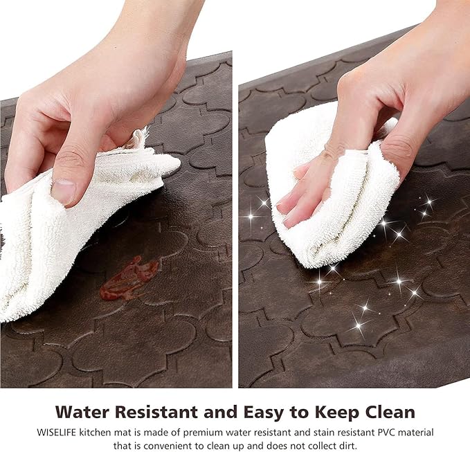 WISELIFE Kitchen Mat Cushioned Anti Fatigue Floor Mat, Thick Non Slip Water - Image 4