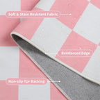 Terrug Pink and White Checkered Rug - Image 5