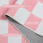 Terrug Pink and White Checkered Rug - Image 5
