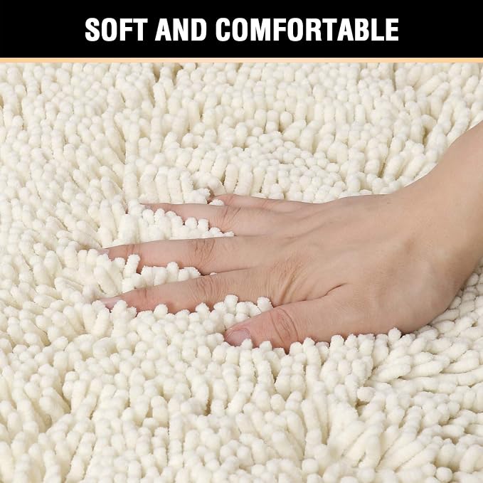 H.VERSAILTEX Bath Mat for Bathroom Non Slip Luxury Chenille Ultra Soft Bath - Image 4