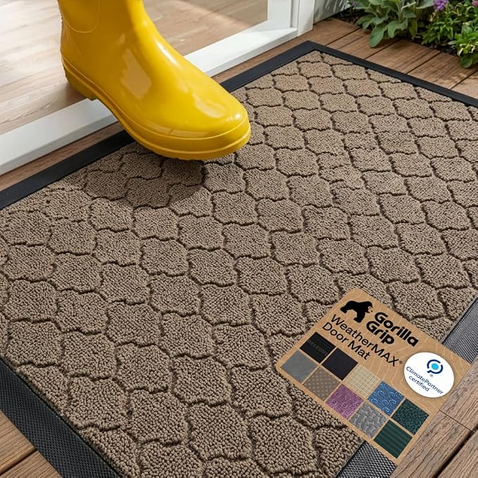 GORILLA GRIP 100% Waterproof All-Season WeatherMAX Doormat US Designed Natural by Unknown