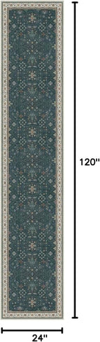 Hazo Haus Vintage Dark Green 2x10 Hallway Runner Rug - Image 2