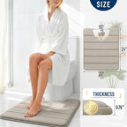 OLANLY Memory Foam Toilet Rugs U Shaped 24x20, Super Soft Absorbent Contour - Image 4