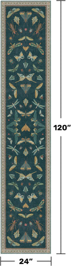 Hazo Haus 2x10 Hallway Runner Rug, Washable Foldable Green Boho Carpet - Image 2