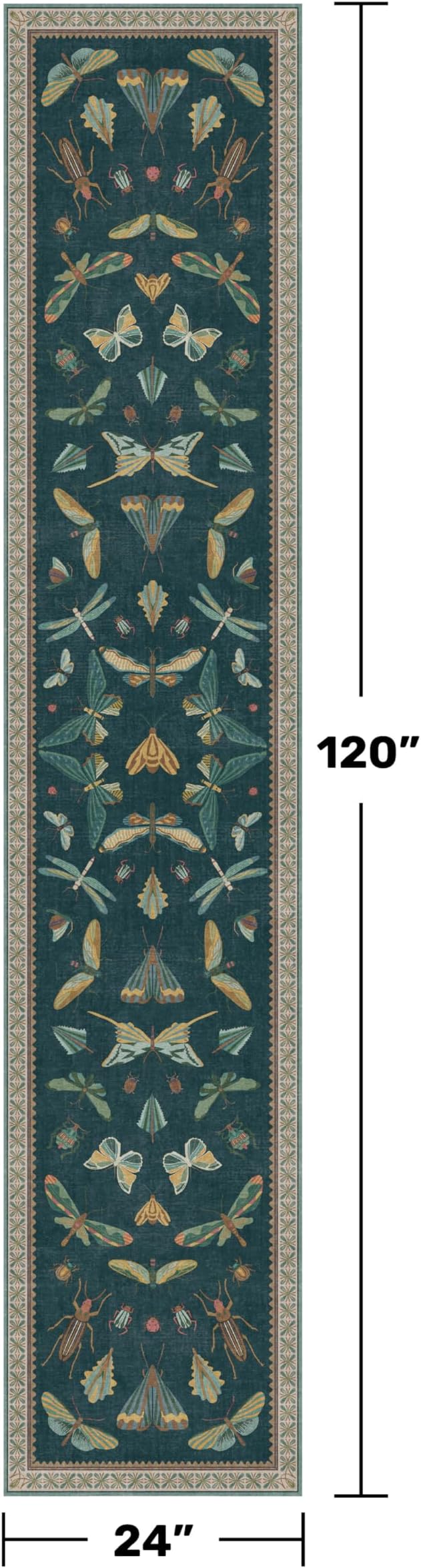 Hazo Haus 2x10 Hallway Runner Rug, Washable Foldable Green Boho Carpet - Image 2
