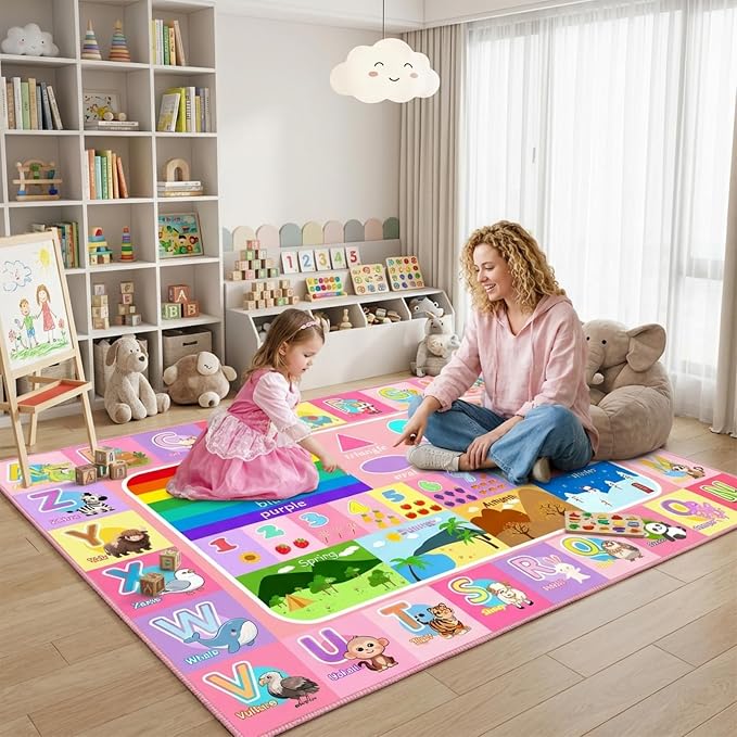 Kids Rug for Playroom Bedroom, 3x5 Feet Educational ABC Area Rug for Classroom - Image 5