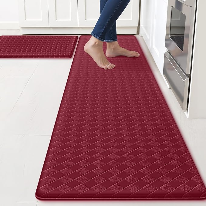 TranquilRelax 2-Piece Anti-Fatigue Kitchen Mats, Cushioned Non-Slip Waterproof by Unknown