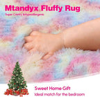 8x10 Area Rugs Living Room, Rainbow Large Plush Fluffy Bedroom Carpet, Non-Slip - Image 2